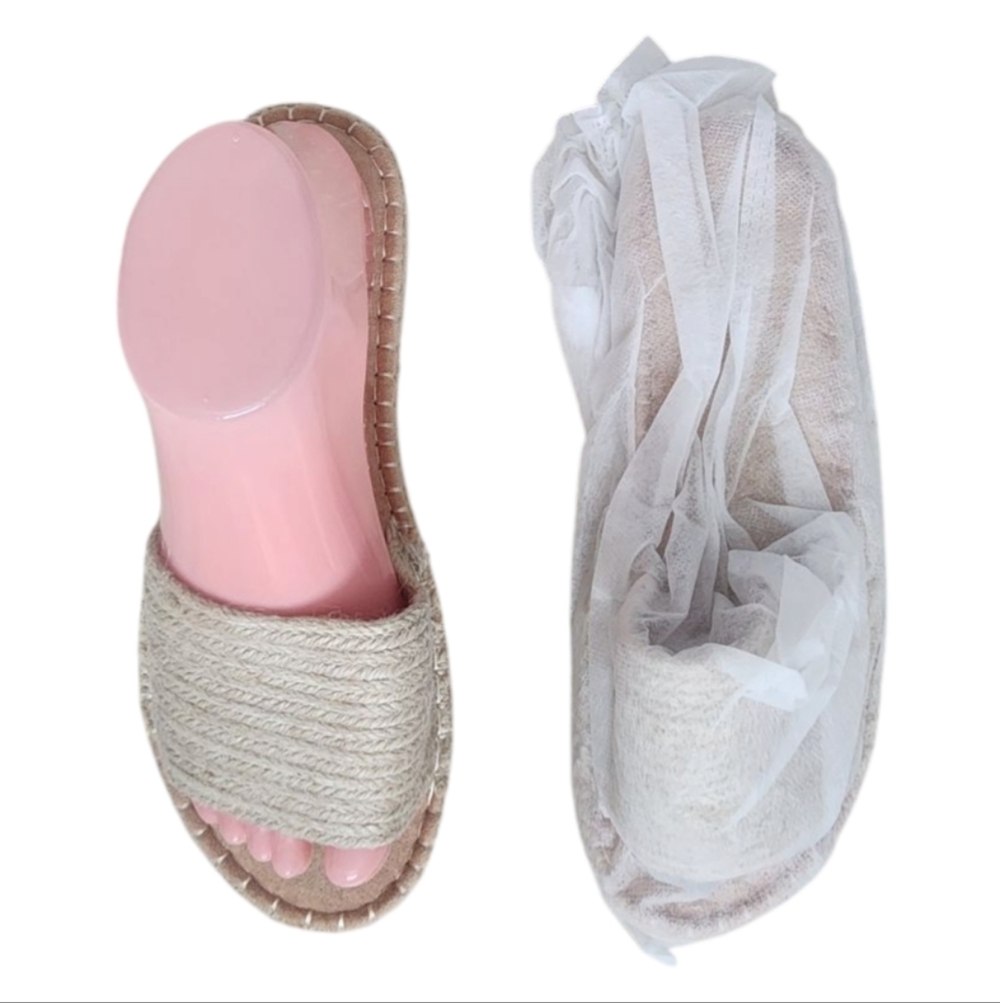 Sergio Todzi Womens Single Band Woven Flatform Espadrille Size 9 Open Toe.